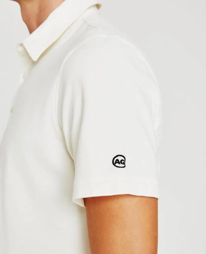 Men Polos AG Jeans Bryce SS Polo Ivory Dust Men Polos AG Jeans Bryce SS Polo Ivory Dust