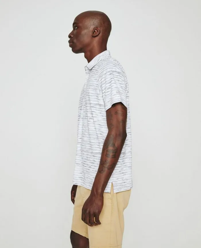 Men Polos AG Jeans Bryce SS Polo Slub Stripe Light Grey Men Polos AG Jeans Bryce SS Polo Slub Stripe Light Grey