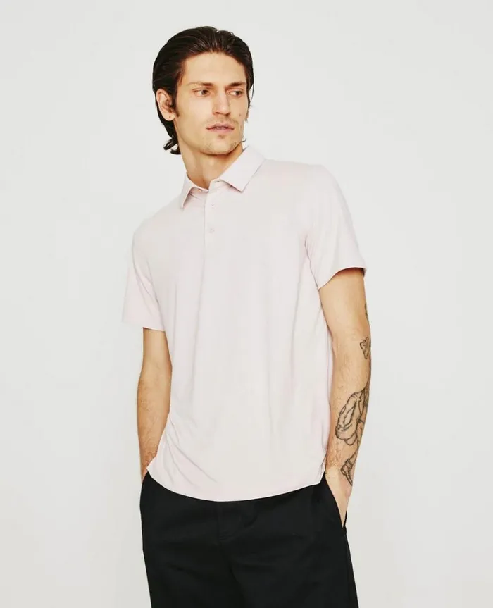 Men Polos AG Jeans Bryce SS Polo Vintage Pink