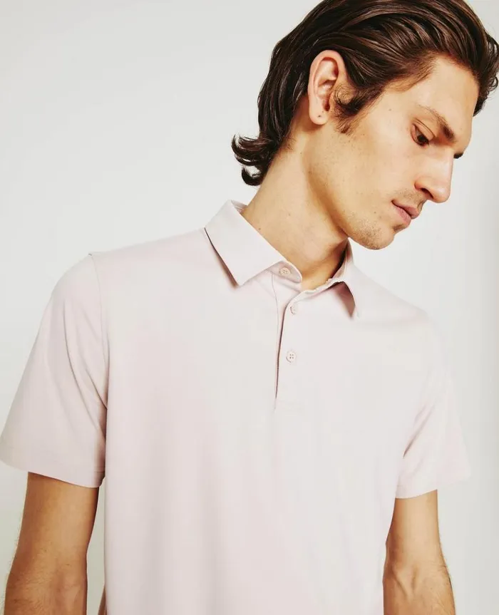 Men Polos AG Jeans Bryce SS Polo Vintage Pink Men Polos AG Jeans Bryce SS Polo Vintage Pink