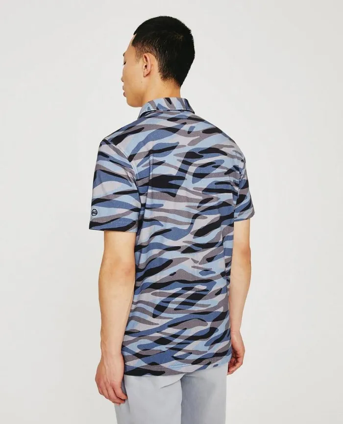 Men Polos AG Jeans Bryce SS Polo Water Zebra Crossing Men Polos AG Jeans Bryce SS Polo Water Zebra Crossing