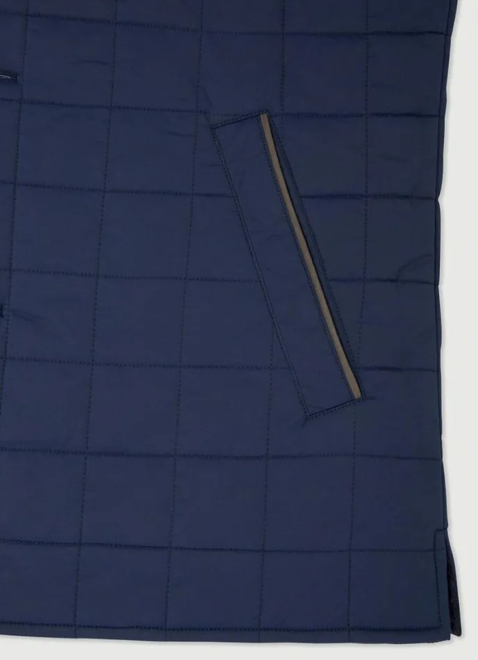 Men Reversible Wool And Nylon Gilet Navy Hackett London Gilets
