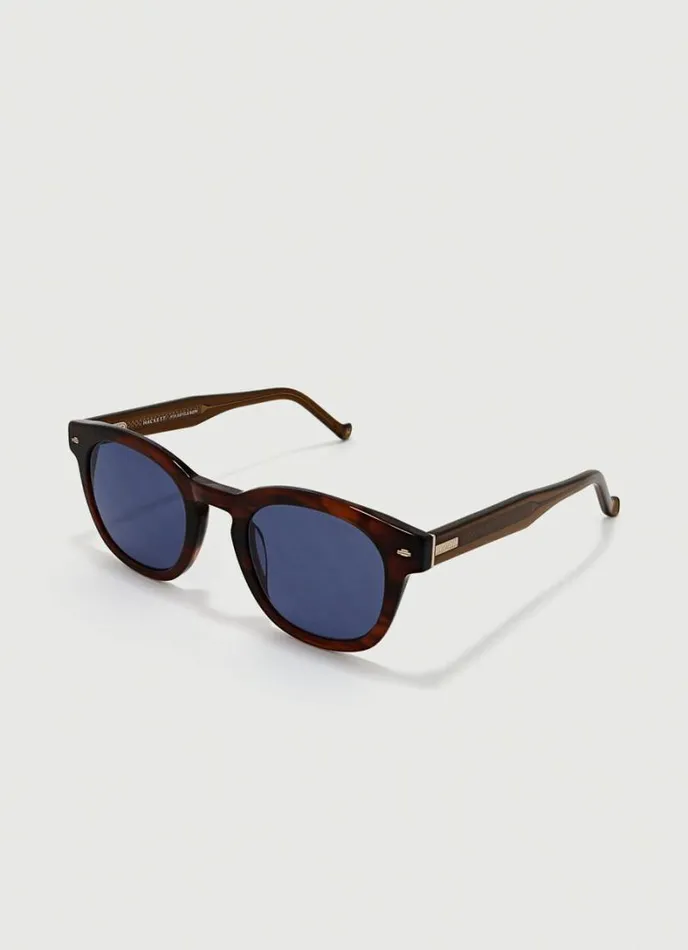 Men Round Sunglasses Tan Brown Hackett London Sunglasses
