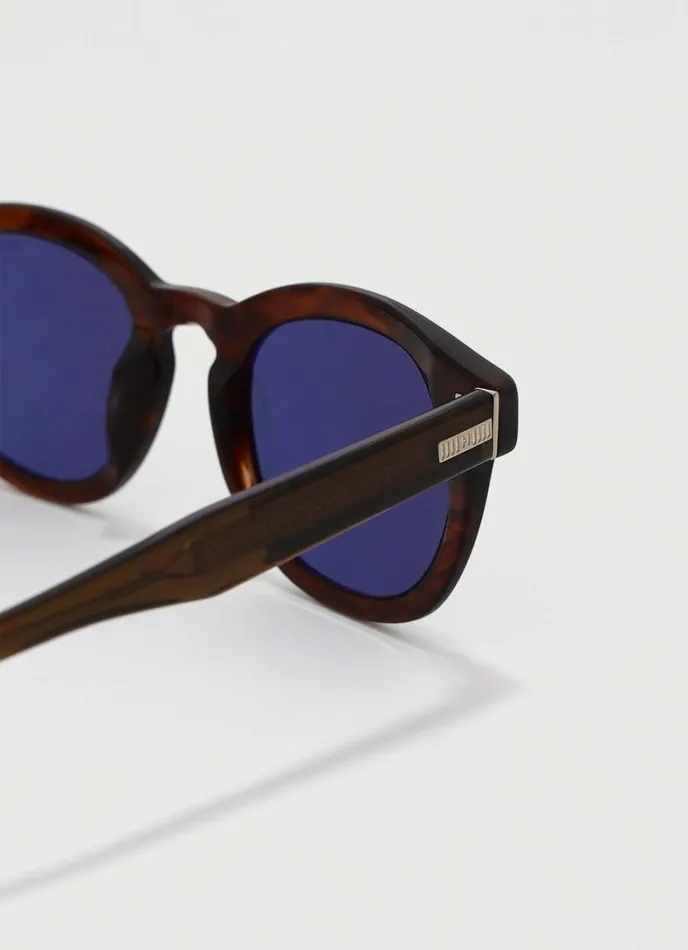 Men Round Sunglasses Tan Brown Hackett London Sunglasses