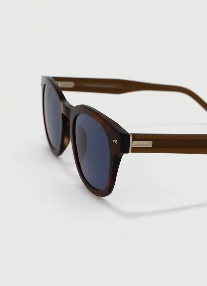 Men Round Sunglasses Tan Brown Hackett London Sunglasses