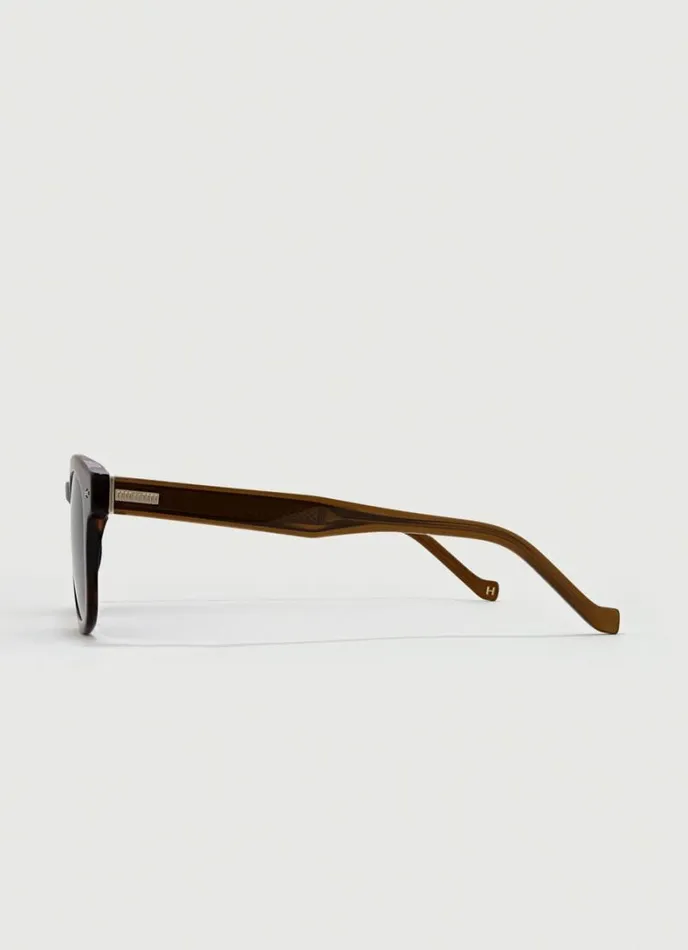 Men Round Sunglasses Tan Brown Hackett London Sunglasses