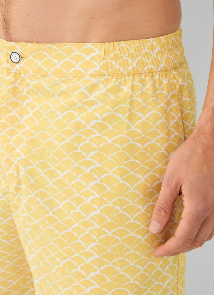Men Shell Swim Shorts Yellow Hackett London Swimwear