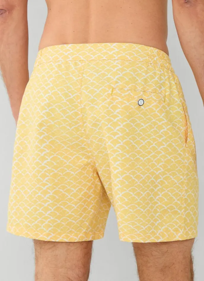 Men Shell Swim Shorts Yellow Hackett London Swimwear