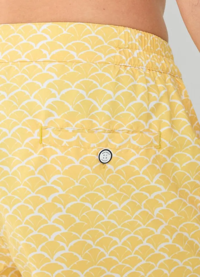 Men Shell Swim Shorts Yellow Hackett London Swimwear