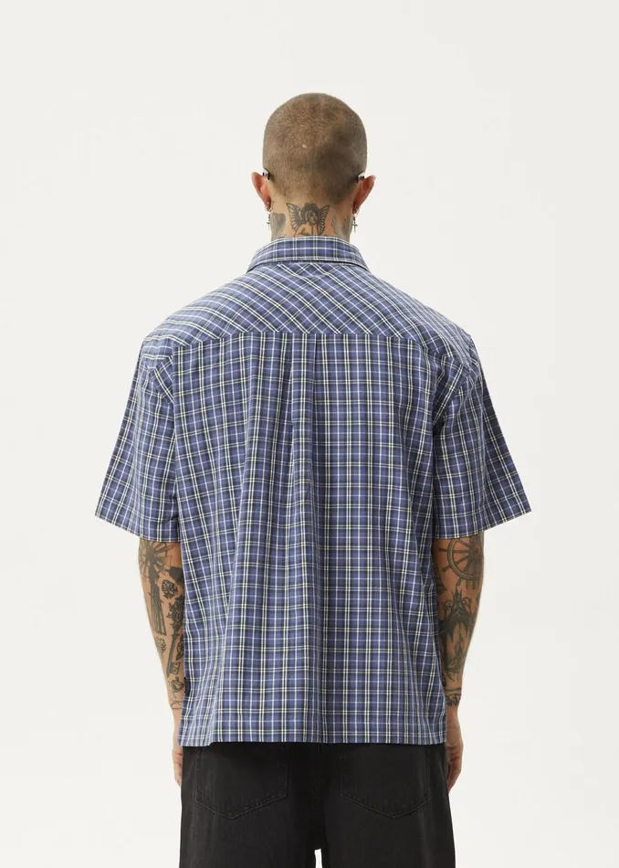 Men Shirts Afends AFENDS Mens Shipwreck 8211 Short Sleeve Shirt 8211 Marlin
