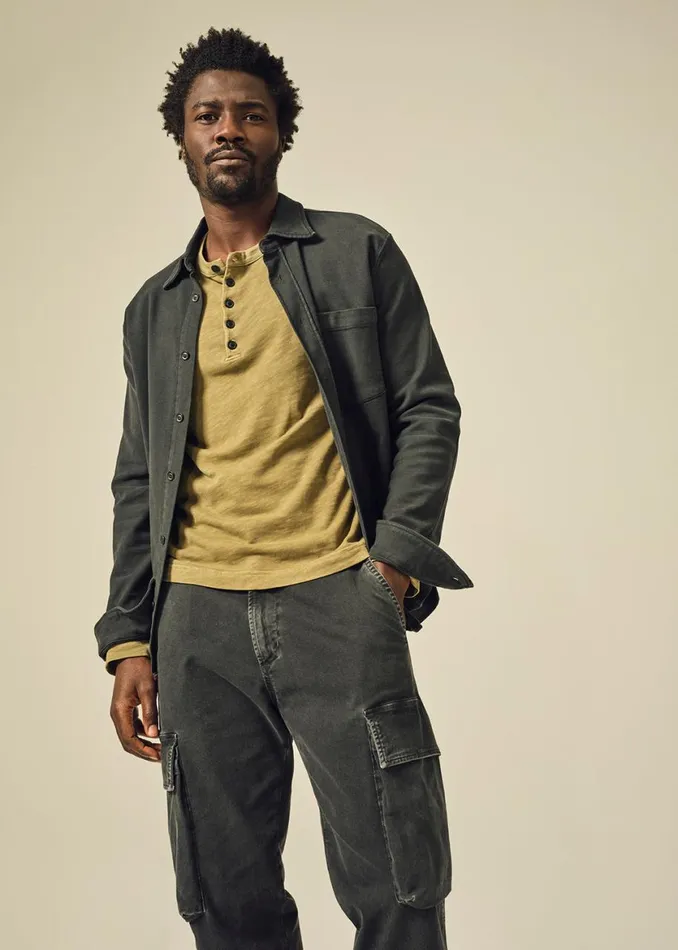 Men Shirts Citizens Of Humanity Luca Bucket Dye Shirt French Terry Gravel