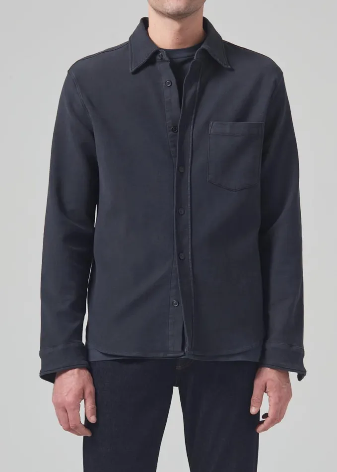 Men Shirts Citizens Of Humanity Luca Bucket Dye Shirt French Terry Gravel