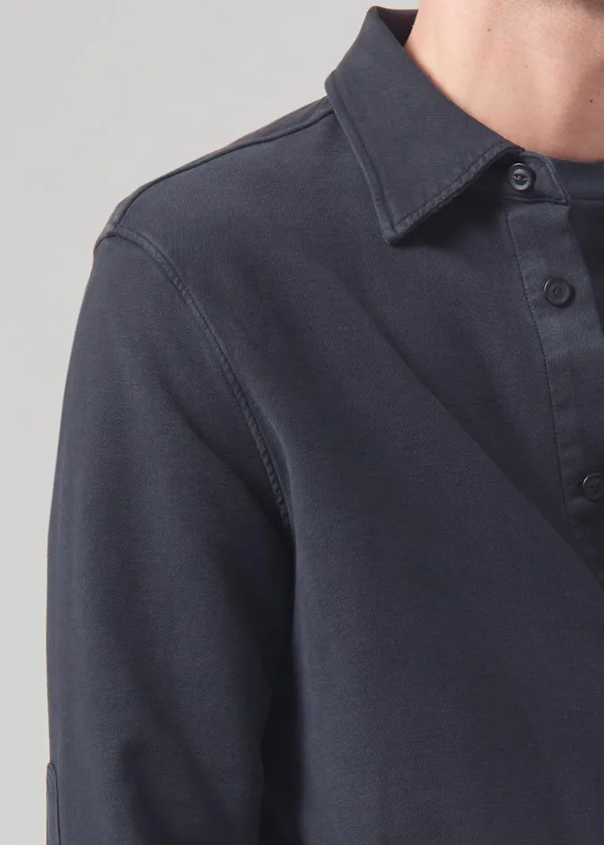 Men Shirts Citizens Of Humanity Luca Bucket Dye Shirt French Terry Gravel