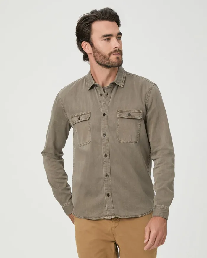 Men Shirts PAIGE Martin Shirt 8211 Vintage Weathered Mushroom