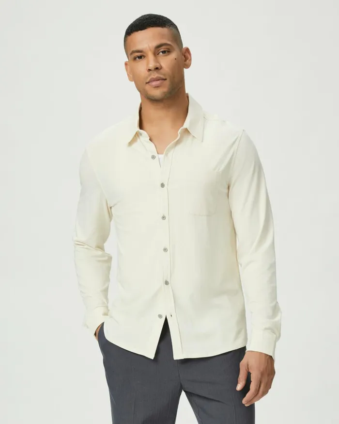 Men Shirts PAIGE Stockton Button Up 8211 Tan Ceramic