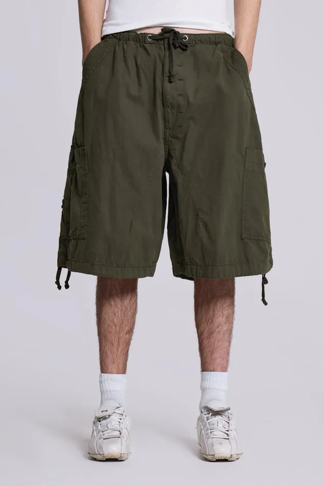 Men Shop Khaki Parachute Cargo Shorts Jaded London Bestsellers