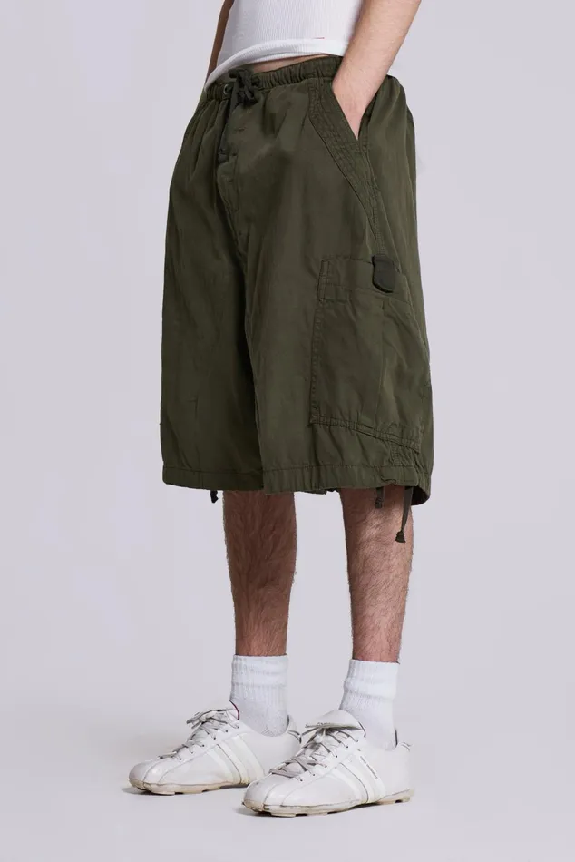 Men Shop Khaki Parachute Cargo Shorts Jaded London Bestsellers