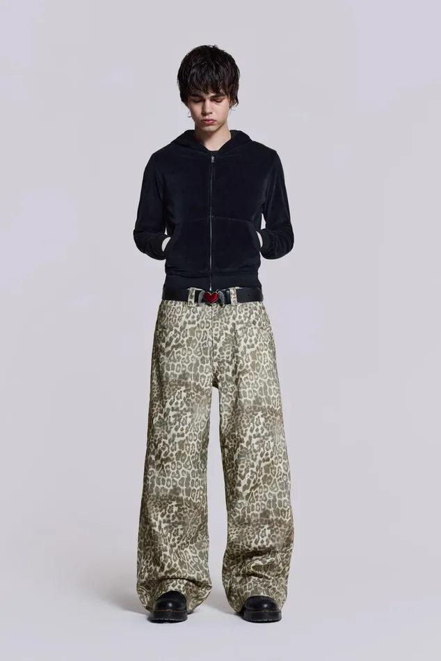Men Shop Leopard Fade Colossus Jeans Jaded London Bestsellers