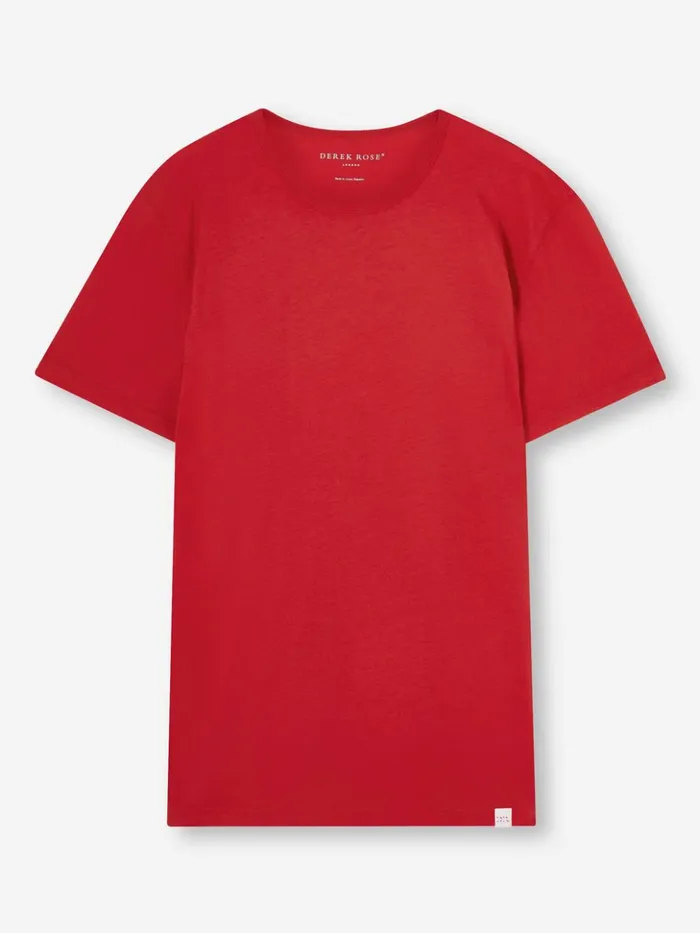 Men Short Sleeve TShirt Riley 2 Pima Cotton Red Derek Rose Short Sleeve TShirts
