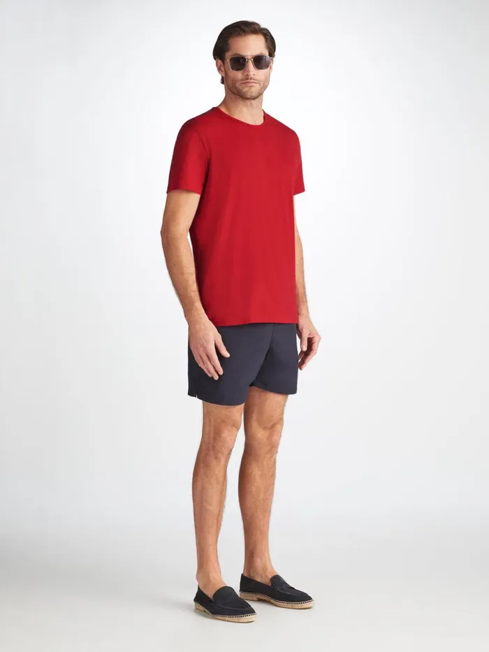 Men Short Sleeve TShirt Riley 2 Pima Cotton Red Derek Rose Short Sleeve TShirts