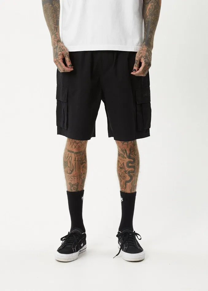 Men Shorts and Boardshorts Afends AFENDS Mens Bound 8211 Cargo Short 20 Inch 8211 Black