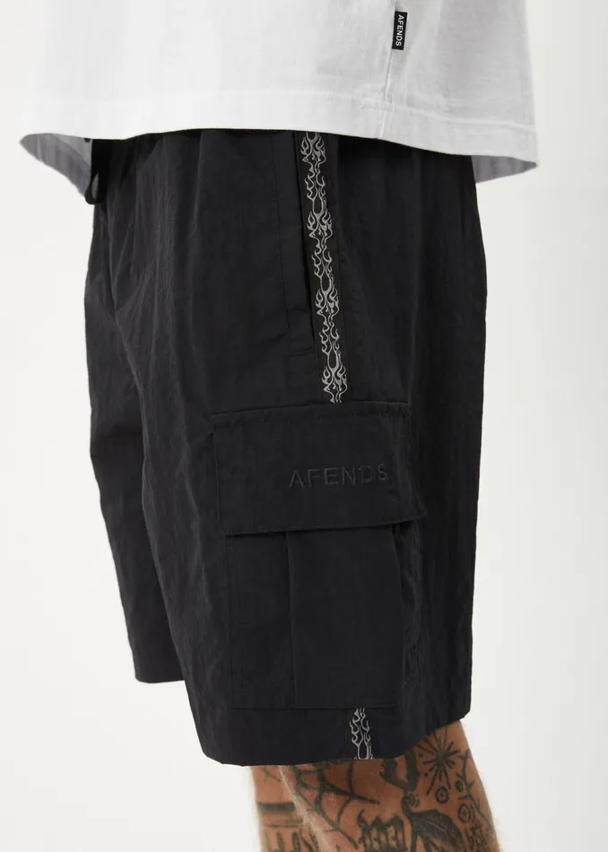 Men Shorts and Boardshorts Afends AFENDS Mens Bound 8211 Cargo Short 20 Inch 8211 Black
