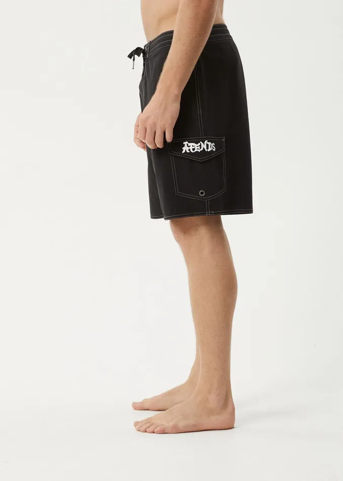 Men Shorts and Boardshorts Afends AFENDS Mens Creator 8211 Surf Related Boardshorts 18quot 8211 Black