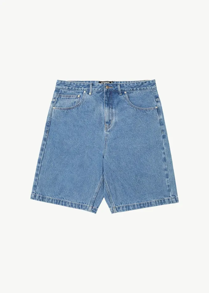 Men Shorts and Boardshorts Afends AFENDS Mens Lil C 8211 Denim Baggy Fit Short 22 Inch 8211 Worn Blue Men Shorts and Boardshorts Afends AFENDS Mens Lil C 8211 Denim Baggy Fit Short 22 Inch 8211 Worn Blue
