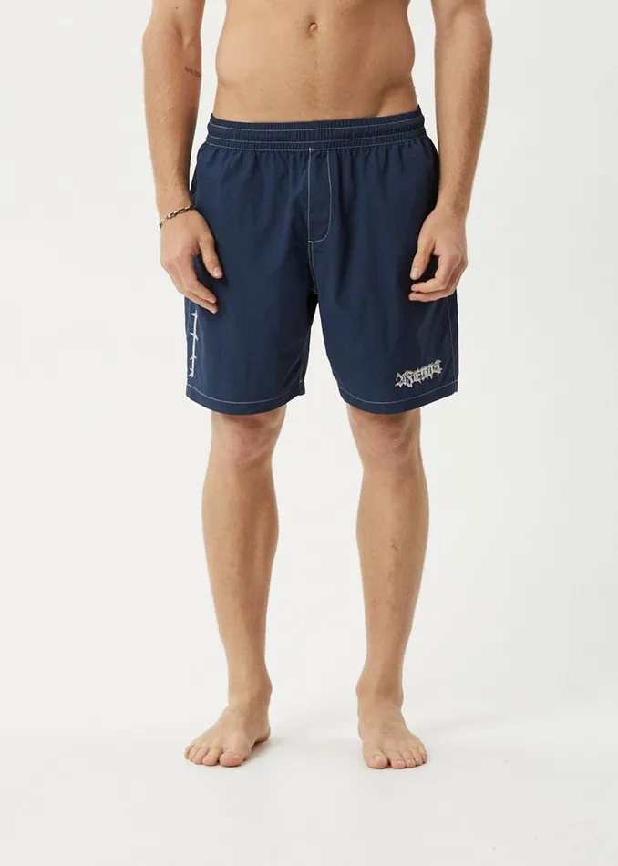 Men Shorts and Boardshorts Afends AFENDS Mens Thorny 8211 Baywatch Swim Short 18quot 8211 Navy