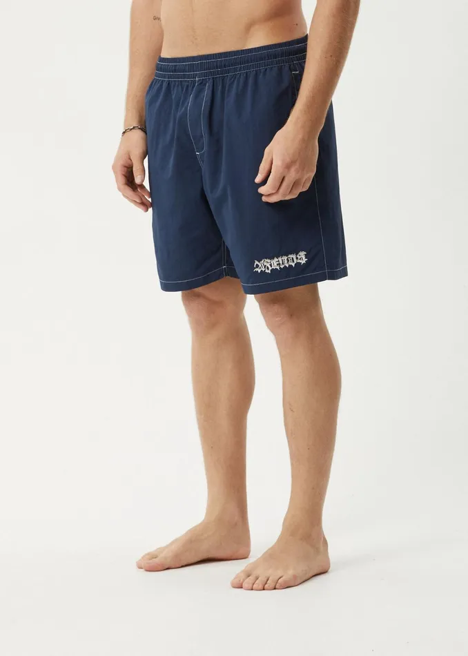 Men Shorts and Boardshorts Afends AFENDS Mens Thorny 8211 Baywatch Swim Short 18quot 8211 Navy