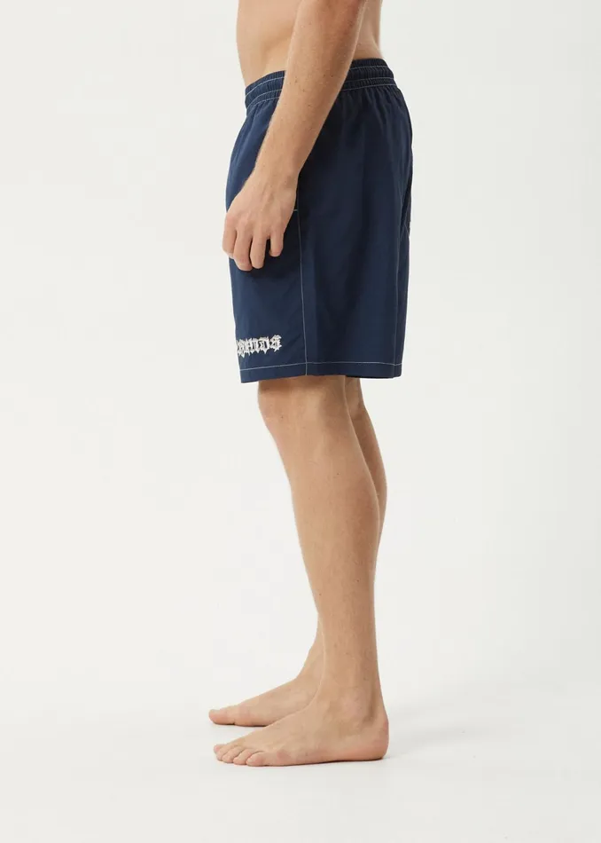 Men Shorts and Boardshorts Afends AFENDS Mens Thorny 8211 Baywatch Swim Short 18quot 8211 Navy