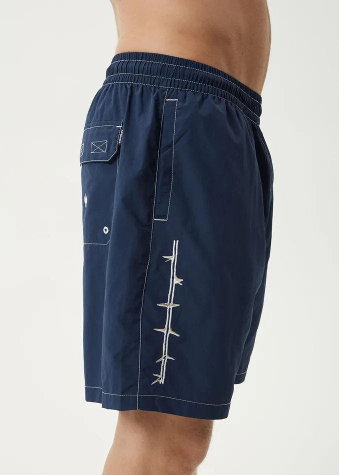 Men Shorts and Boardshorts Afends AFENDS Mens Thorny 8211 Baywatch Swim Short 18quot 8211 Navy