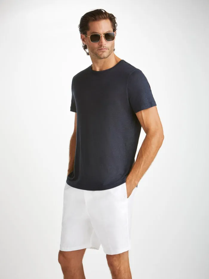 Men Shorts Sydney Linen White Derek Rose Linen Shorts