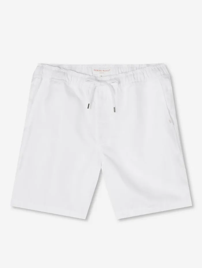 Men Shorts Sydney Linen White Derek Rose Linen Shorts