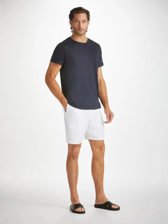 Men Shorts Sydney Linen White Derek Rose Linen Shorts