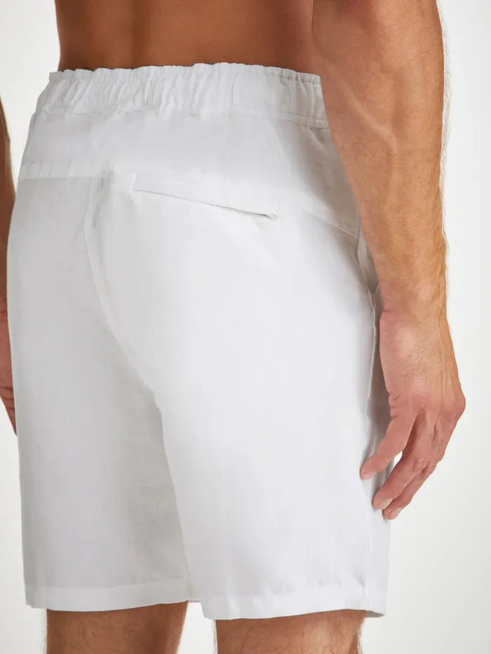 Men Shorts Sydney Linen White Derek Rose Linen Shorts
