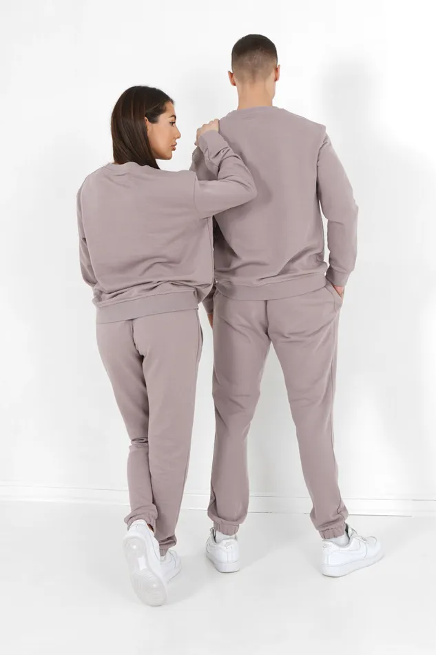 Men Sixth June Paris All In Ones Set Sweatshirt Joggers Embossed Logo Brown