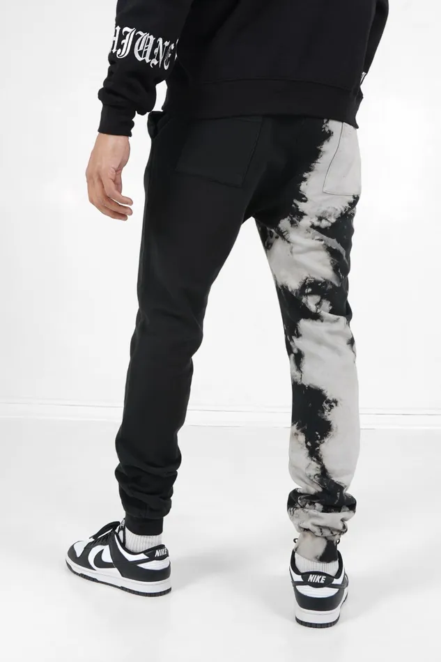Men Sixth June Paris Jeans Trousers Bicolored Tie Dye Joggers Black Multi Men Sixth June Paris Jeans Trousers Bicolored Tie Dye Joggers Black Multi