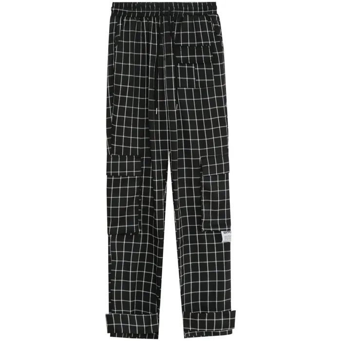 Men Sixth June Paris Jeans Trousers Cargo Stripes Pants Black