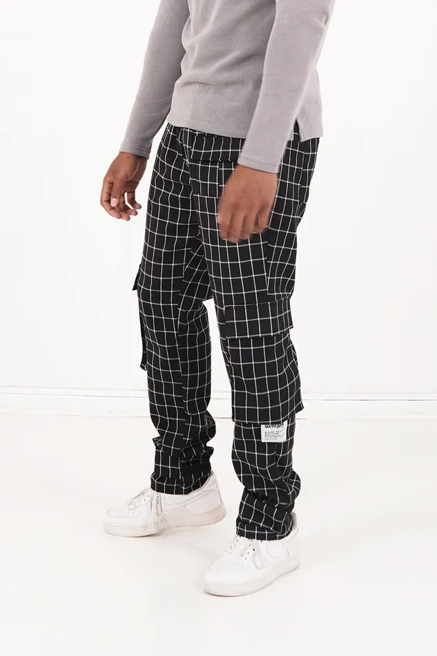 Men Sixth June Paris Jeans Trousers Cargo Stripes Pants Black Men Sixth June Paris Jeans Trousers Cargo Stripes Pants Black