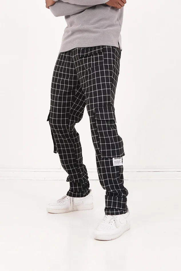 Men Sixth June Paris Jeans Trousers Cargo Stripes Pants Black Men Sixth June Paris Jeans Trousers Cargo Stripes Pants Black
