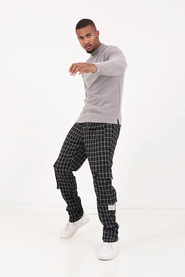 Men Sixth June Paris Jeans Trousers Cargo Stripes Pants Black Men Sixth June Paris Jeans Trousers Cargo Stripes Pants Black