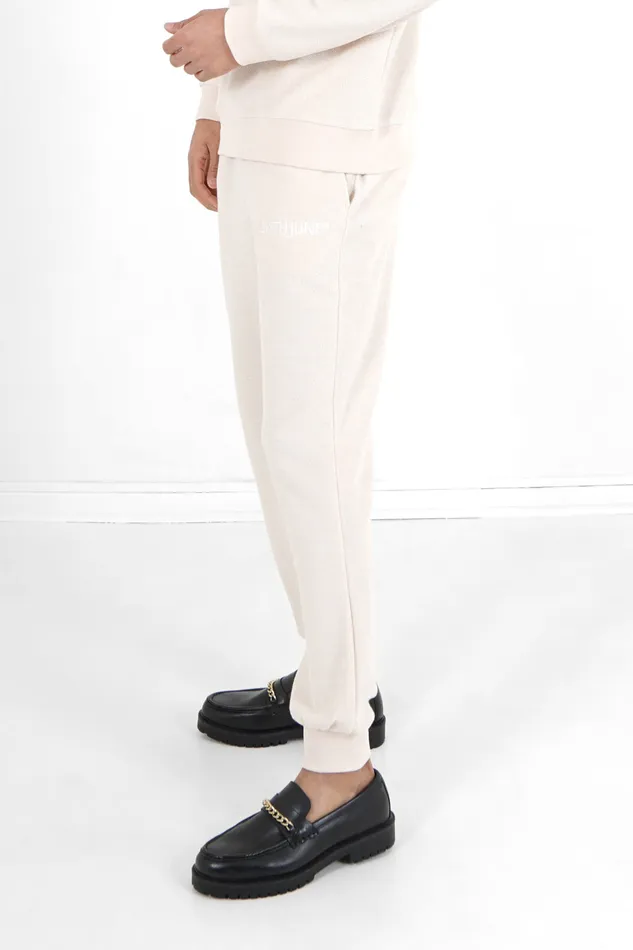 Men Sixth June Paris Jeans Trousers Curly Logo Joggers Beige Men Sixth June Paris Jeans Trousers Curly Logo Joggers Beige