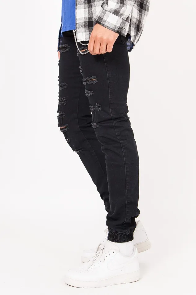 Men Sixth June Paris Jeans Trousers Destroyed Jeans Black Men Sixth June Paris Jeans Trousers Destroyed Jeans Black