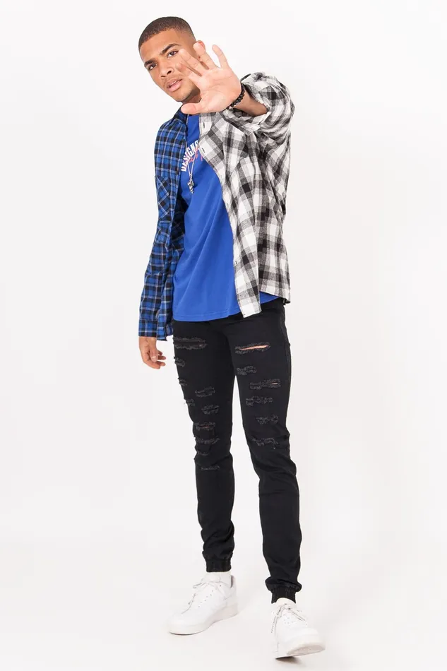 Men Sixth June Paris Jeans Trousers Destroyed Jeans Black Men Sixth June Paris Jeans Trousers Destroyed Jeans Black