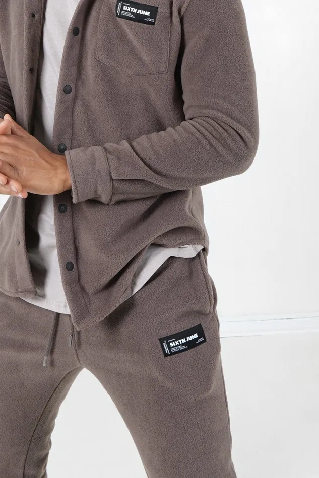 Men Sixth June Paris Jeans Trousers Fleece Logo Joggers Brown Men Sixth June Paris Jeans Trousers Fleece Logo Joggers Brown