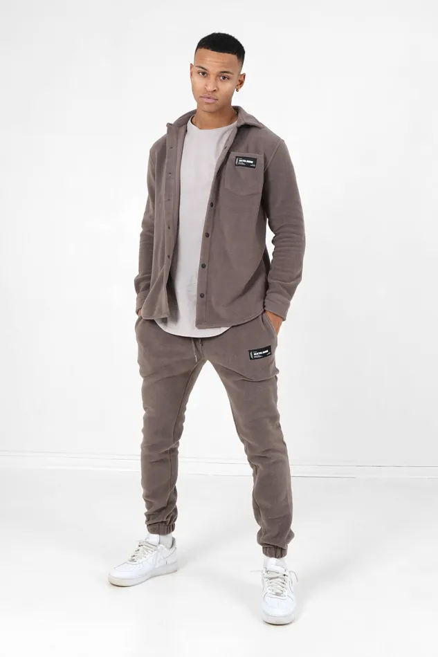 Men Sixth June Paris Jeans Trousers Fleece Logo Joggers Brown Men Sixth June Paris Jeans Trousers Fleece Logo Joggers Brown
