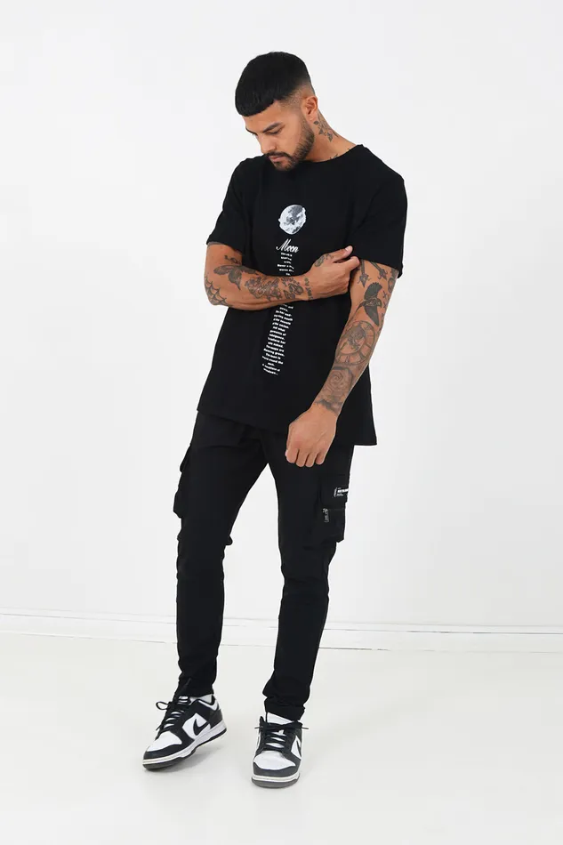 Men Sixth June Paris Jeans Trousers Nylon Cargo Pants Black Men Sixth June Paris Jeans Trousers Nylon Cargo Pants Black