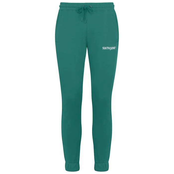 Men Sixth June Paris Jeans Trousers Soft Embroidered Logo Joggers Green