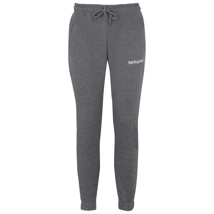 Men Sixth June Paris Jeans Trousers Soft Embroidered Logo Joggers Grey